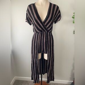 Lost in Lunar Shorts Romper Playsuit Half Skirt Striped Long Longline Size Small